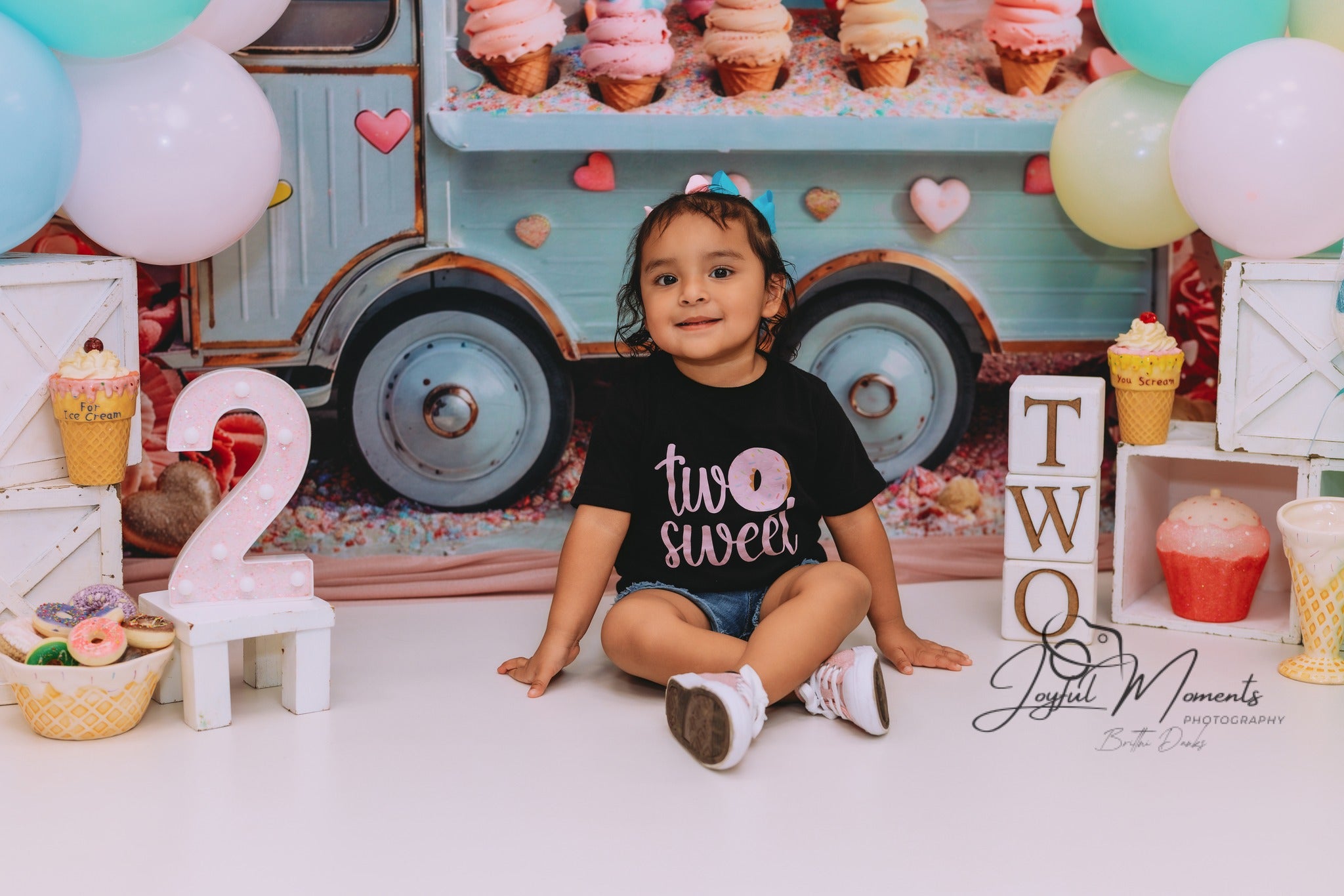 Newborn Backdrop Pastel Ice Cream Truck Sweets Kids Photo Backdrop MRR9-14
