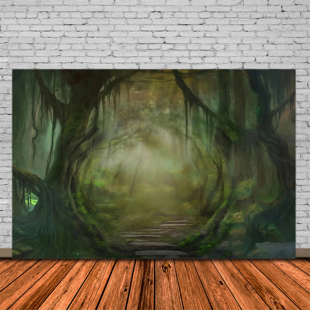 Forest Backdrop Misty Enchanted Forest Pathway Forest Photo Backdrop MRR9-22