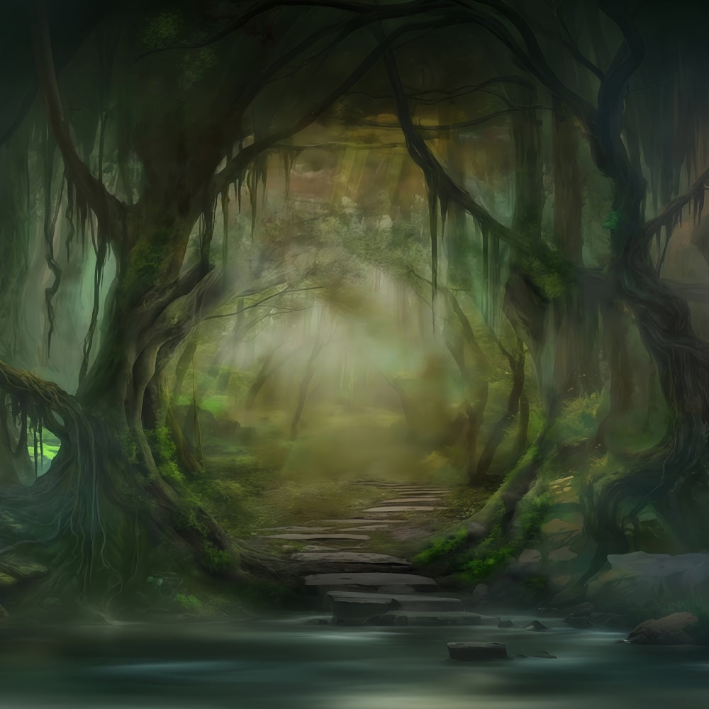 Forest Backdrop Misty Enchanted Forest Pathway Forest Photo Backdrop MRR9-22