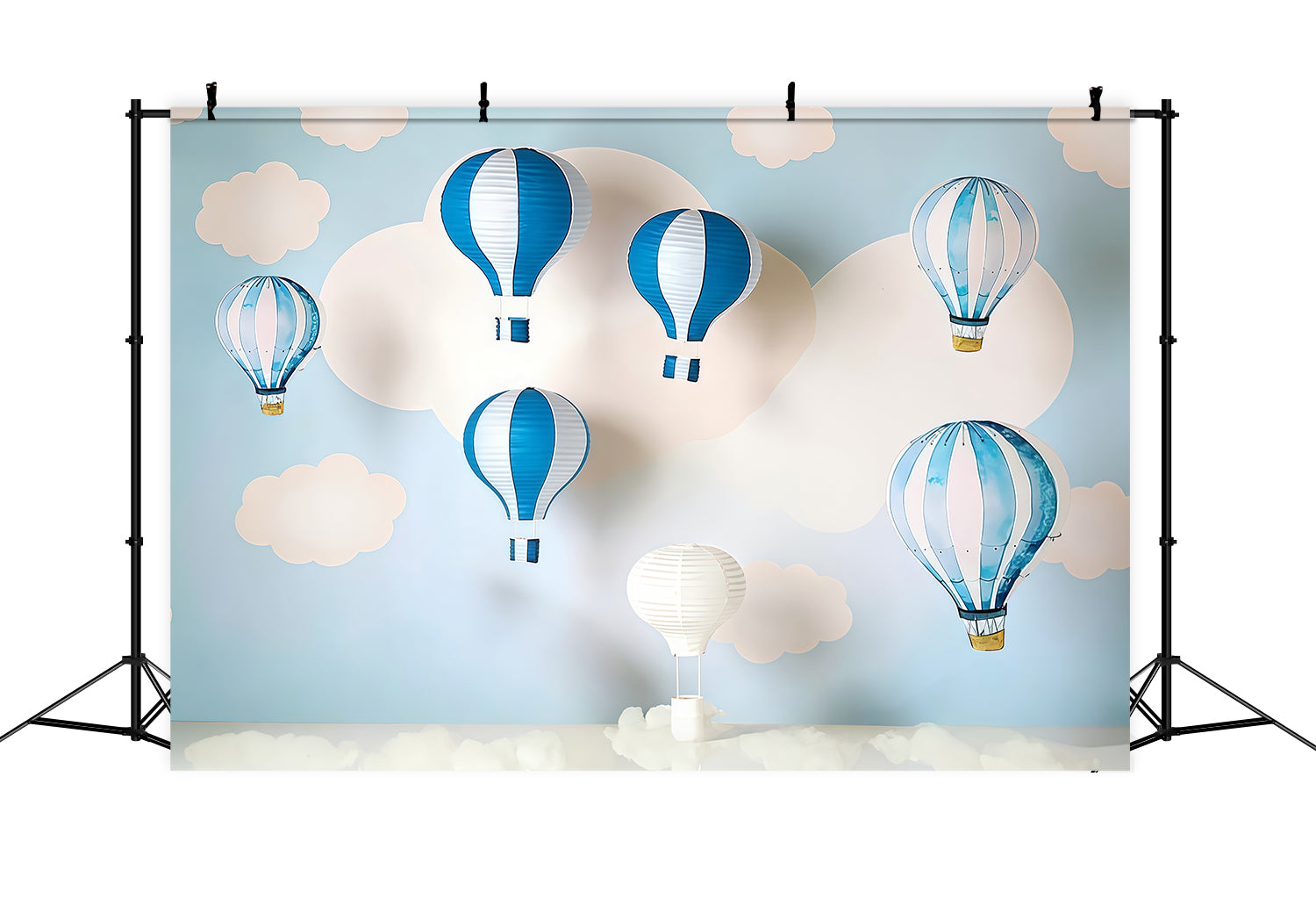Newborn Backdrop Blue Cloud Hot Air Balloons Kids Photo Backdrop MRR9-47