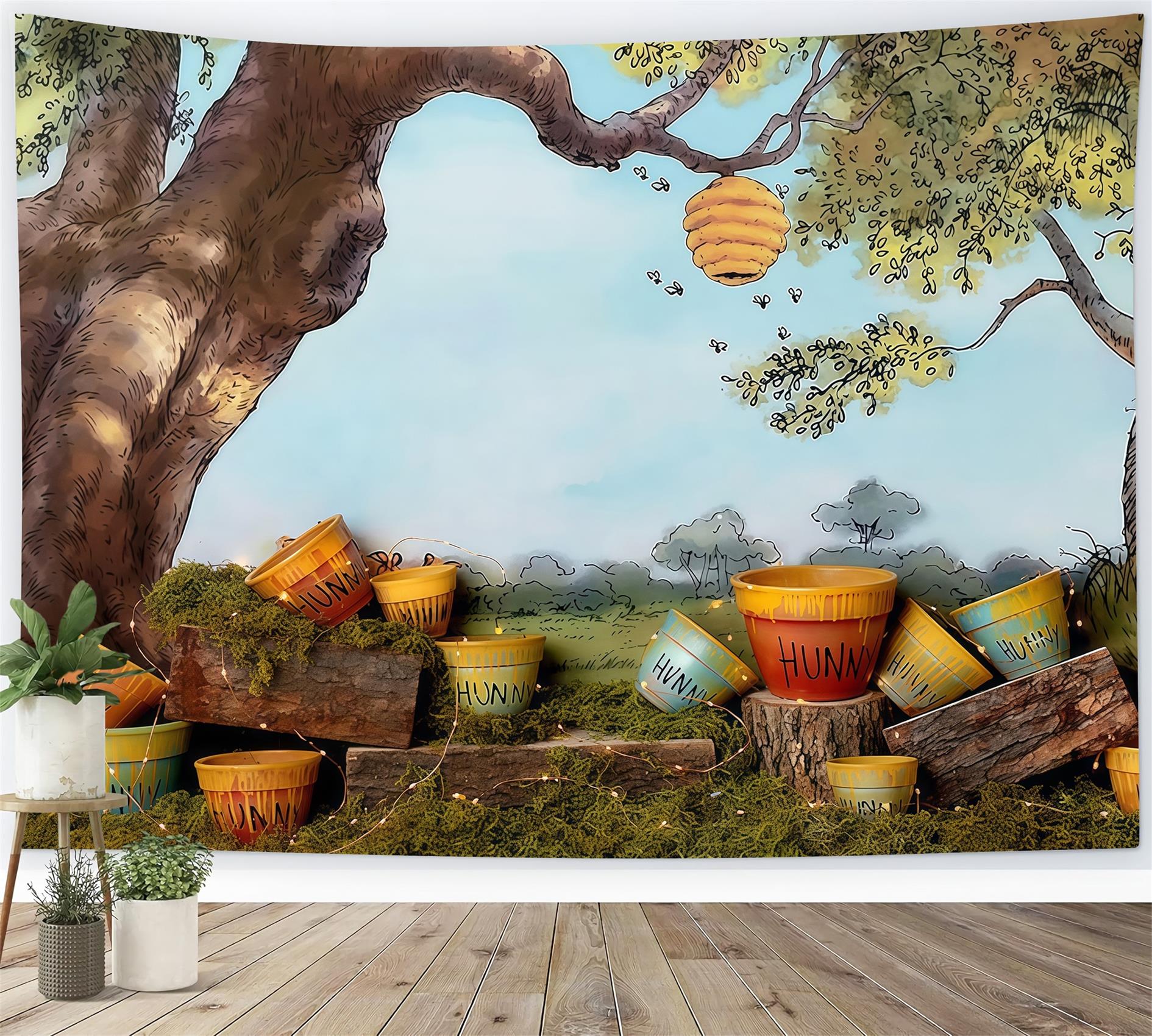 Newborn Cute Backdrop Honey Tree Buckets Backdrop Kids Backdrop MRR9-50