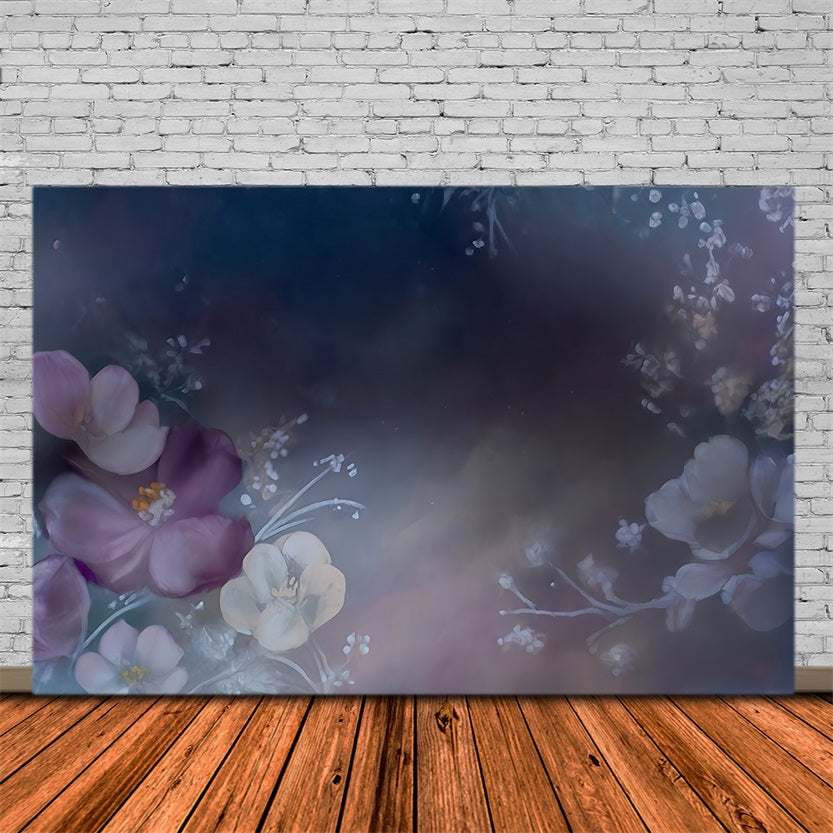 Artistic Backdrop Dark Dreamy Floral Watercolor Design Fine Art Backdrops MRR9-56
