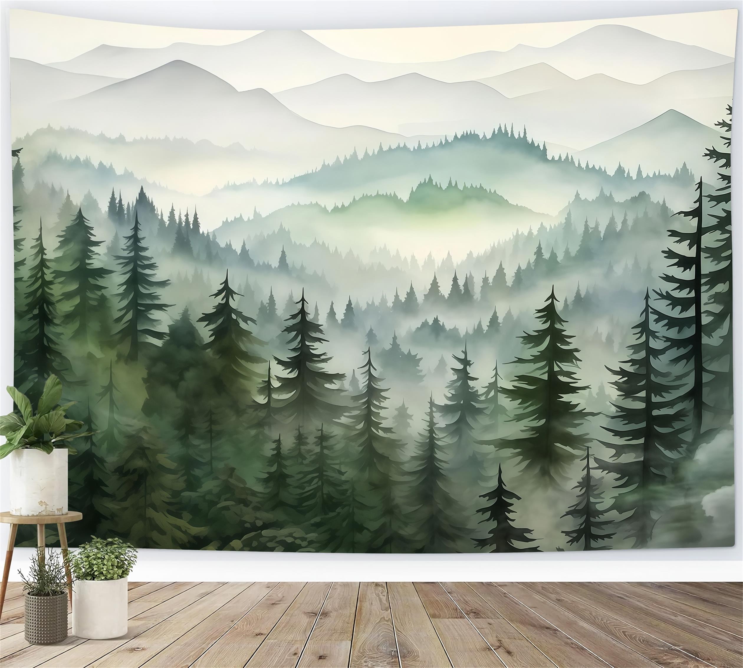 Forest Backdrop Forest Mountain Mist Layers Forest Photography Backdrop MRR9-74