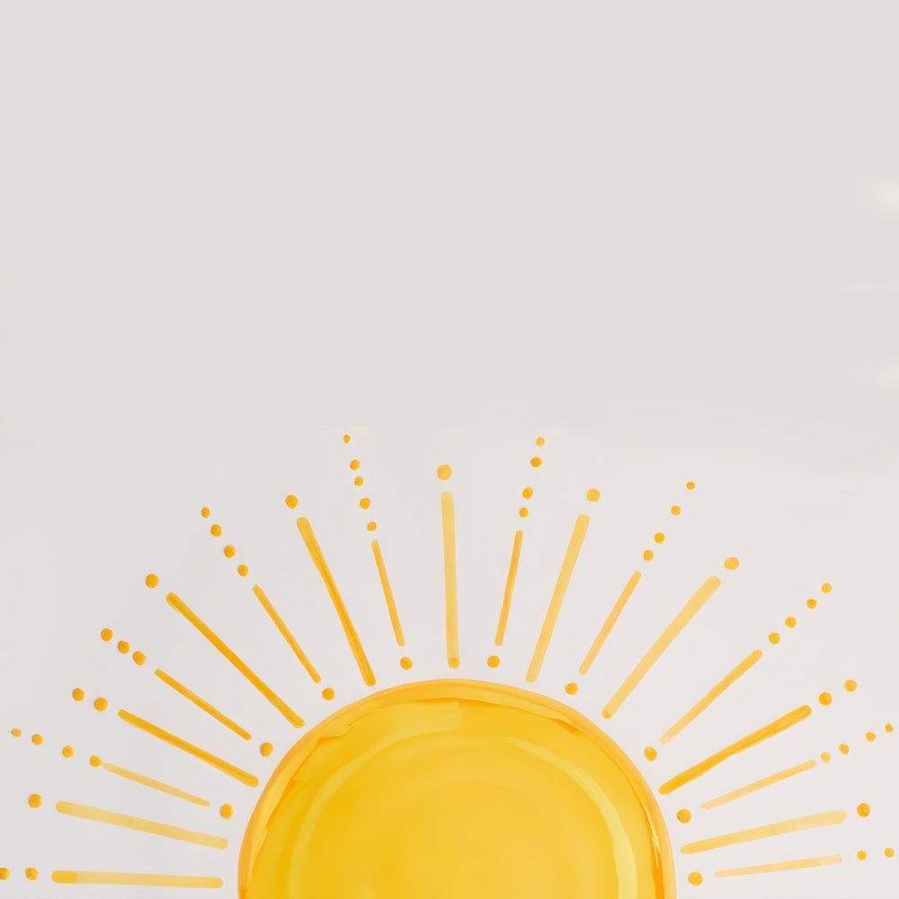 Children Backdrops Minimalist Yellow Sun Rays Kids Photo Backdrop MRR9-75