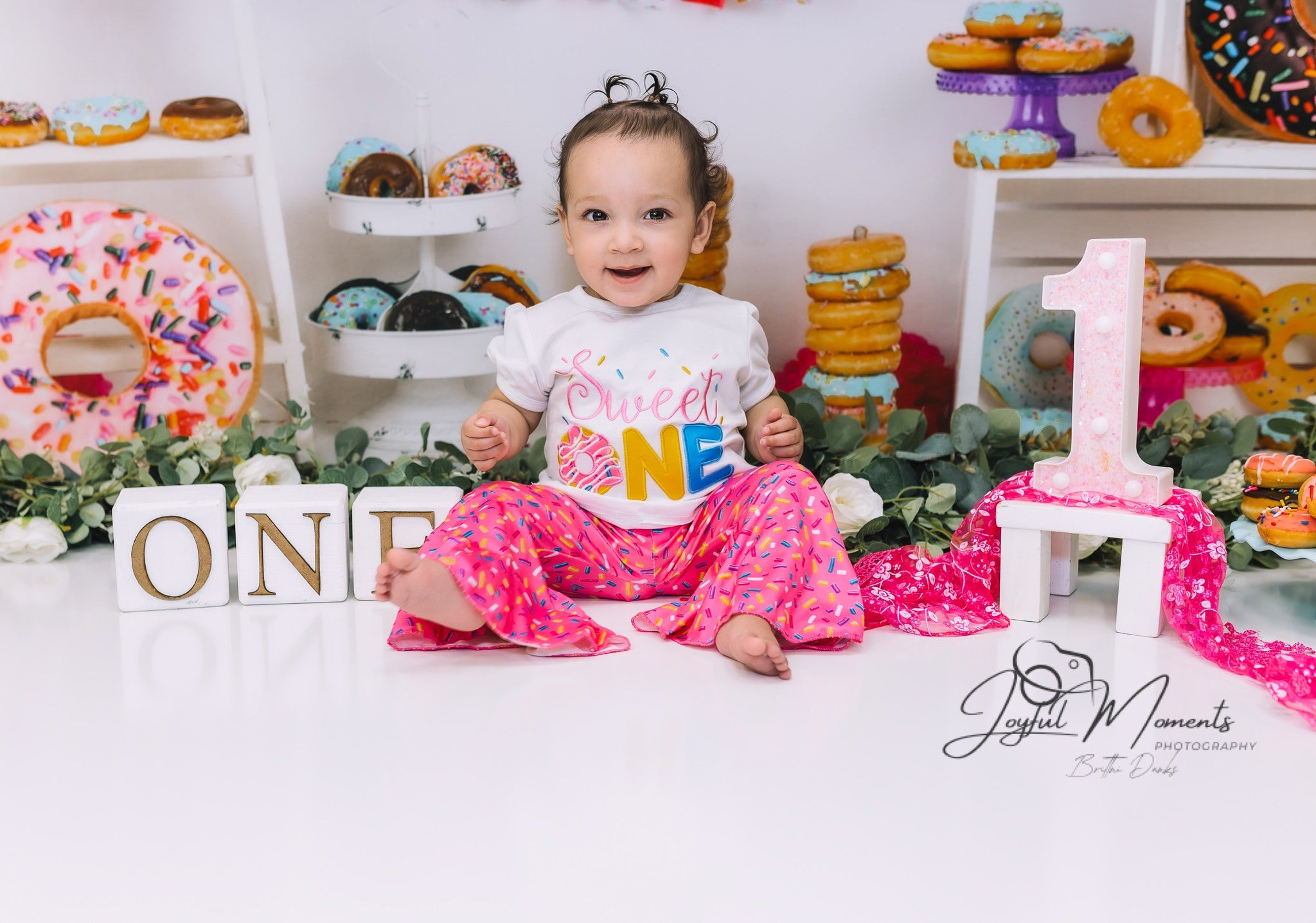 Cake Smash Backdrop Colorful Donut Dessert Party Setup Birthday Photo Backdrop MRR9-8