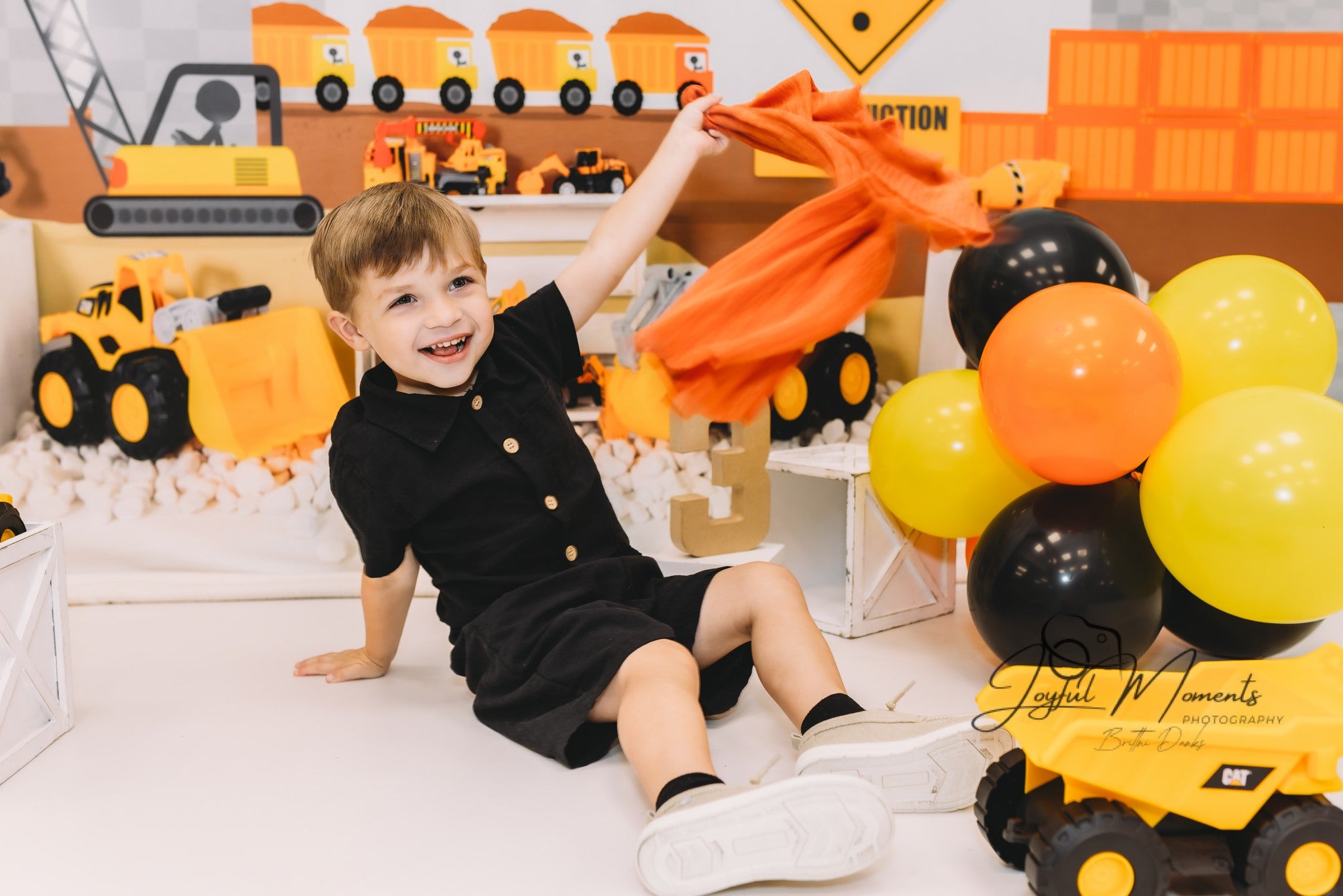 Kids Photo Backdrop Construction Trucks Toy Display Newborn Backdrop MRR9-9