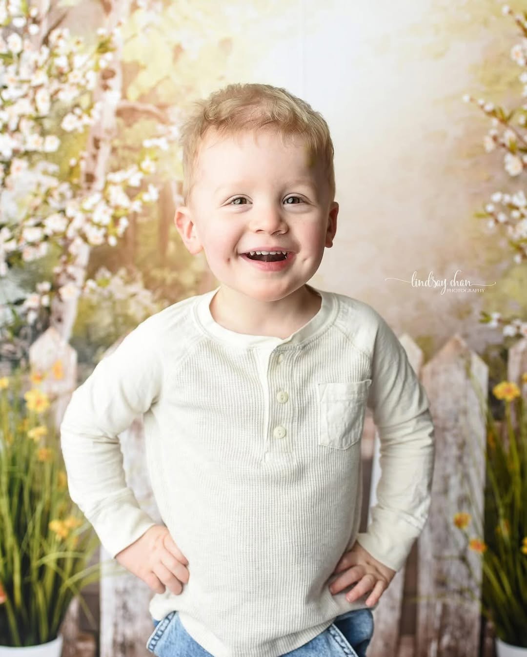 Fine Art Backdrops Spring Garden Fence Flowers Truck Artistic Backdrop MRR9-34