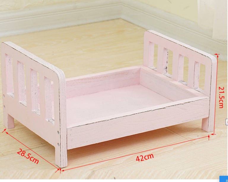 Vintage Wooden Bed Photography Props for Newborn SYPJ6