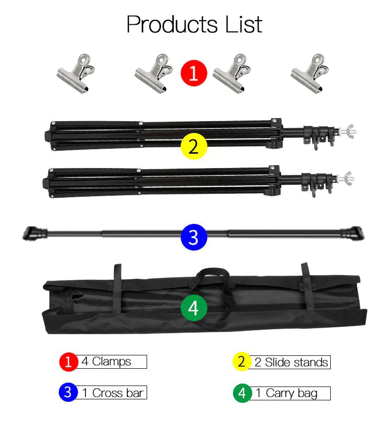 Backdrop Stand Kit Adjustable Background Support System Stand Kit PR2