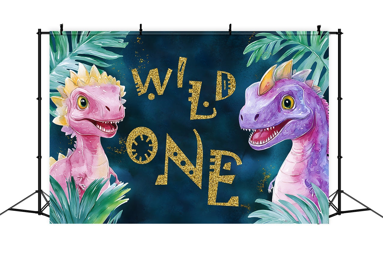 Personalized Birthday Backdrops Tropical Dino Adventure Backdrop RR1-36