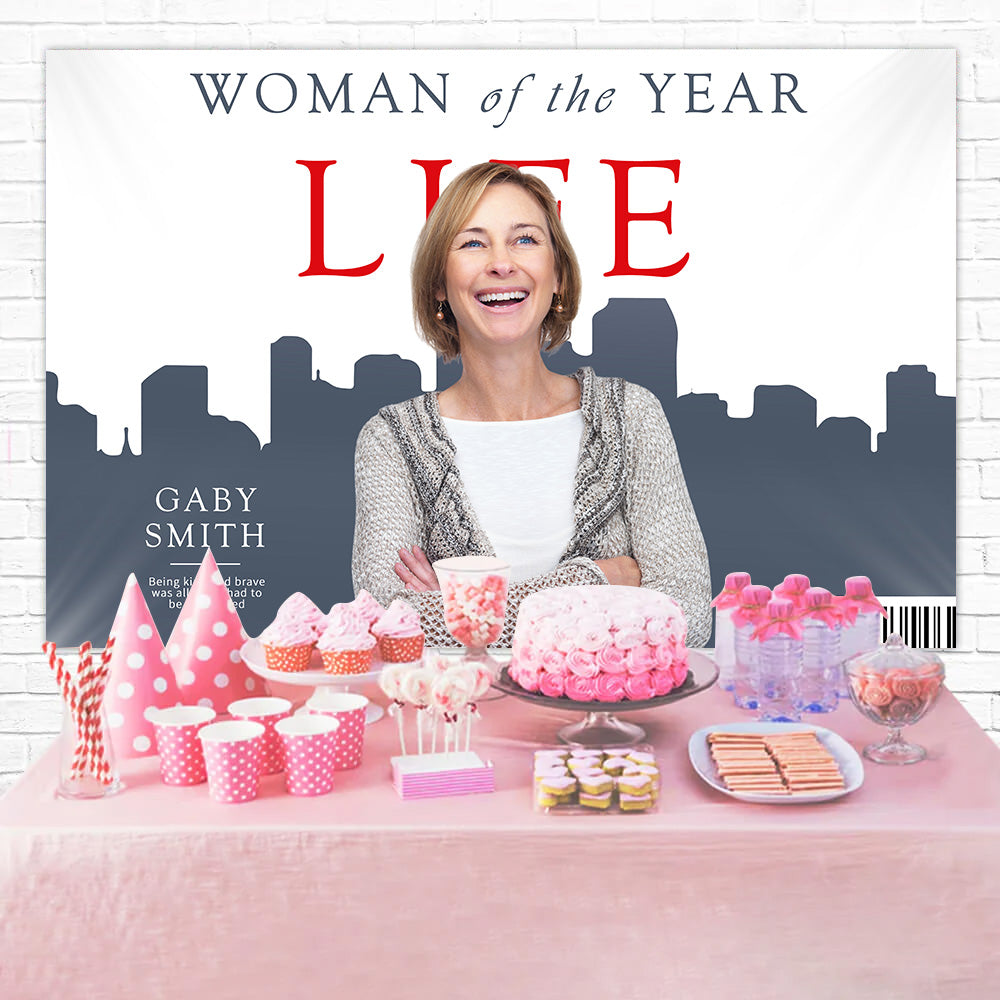 Custom Happy Birthday Backdrop Modern Urban Life Magazine Backdrop RR1-61