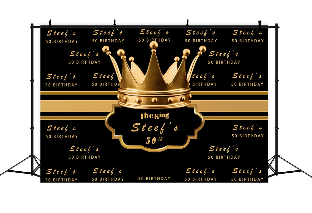 Customized Birthday Backdrop Black Gold Luxury Party Backdrop RR12-31