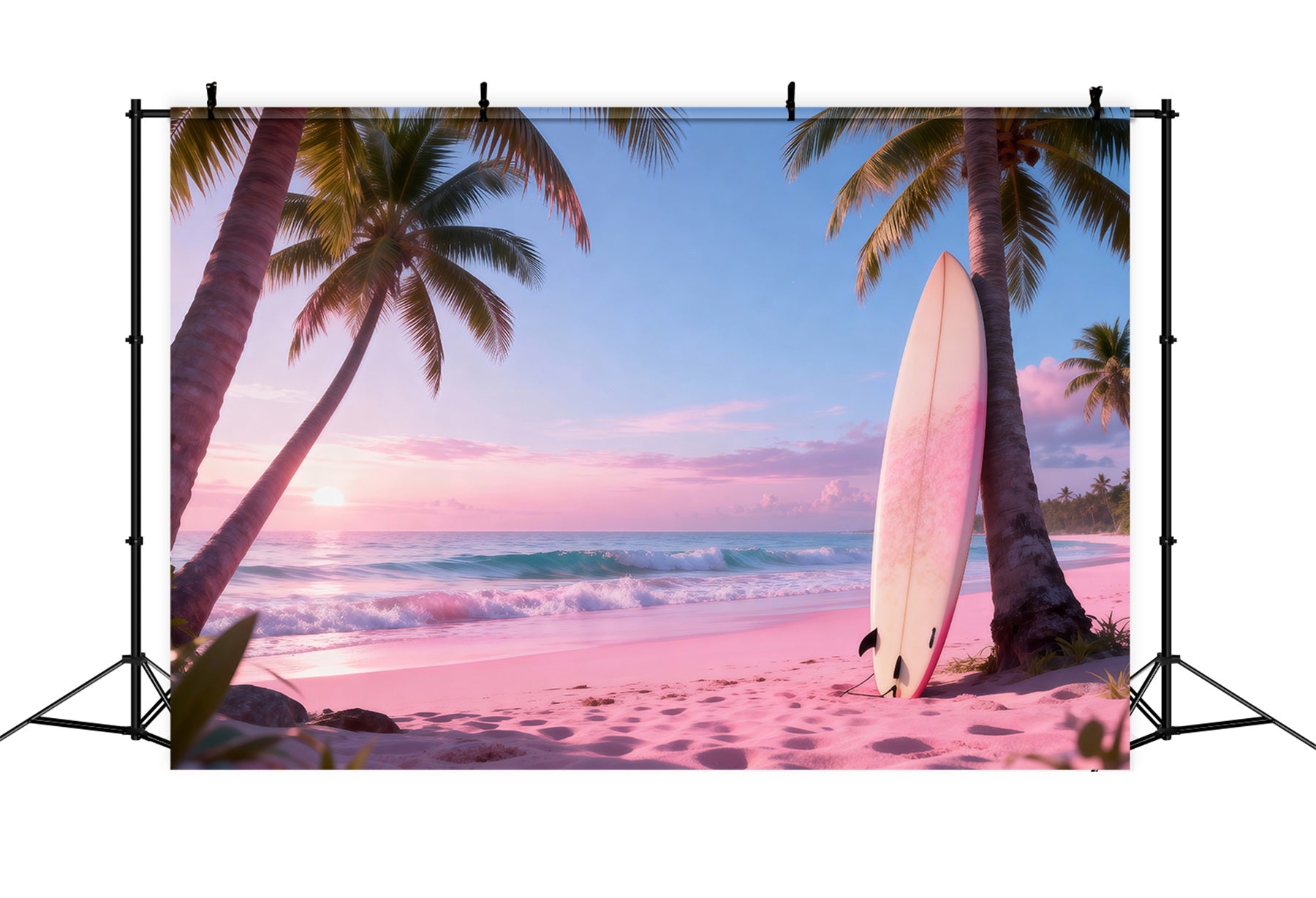 Tropical Beach Backdrop Serene Surfboard Seaside Summer Photo Backdrop Ideas RR61-15