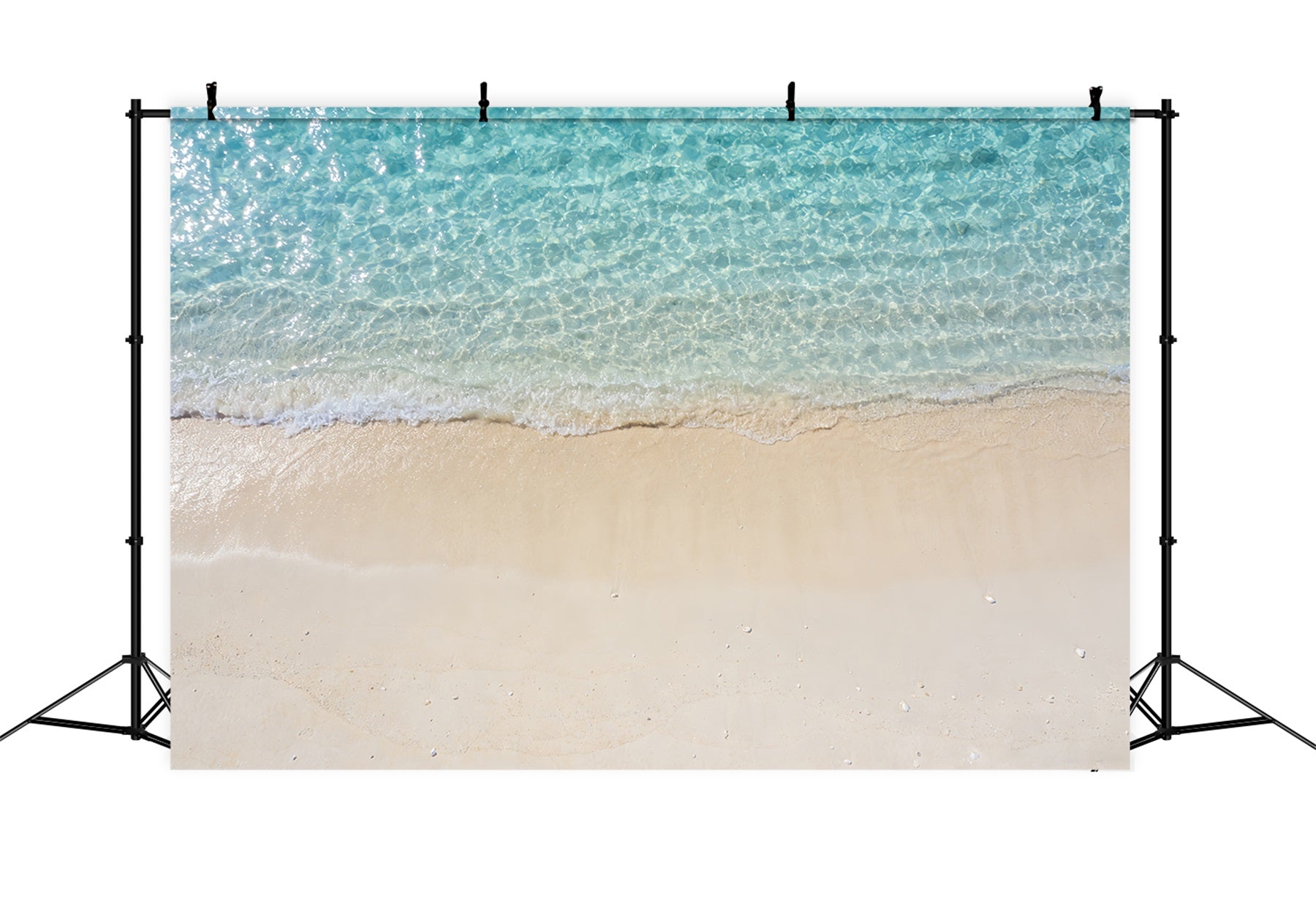 Beach Backdrop Photography Clear Turquoise Water Shore Summer Backdrop RR61-26