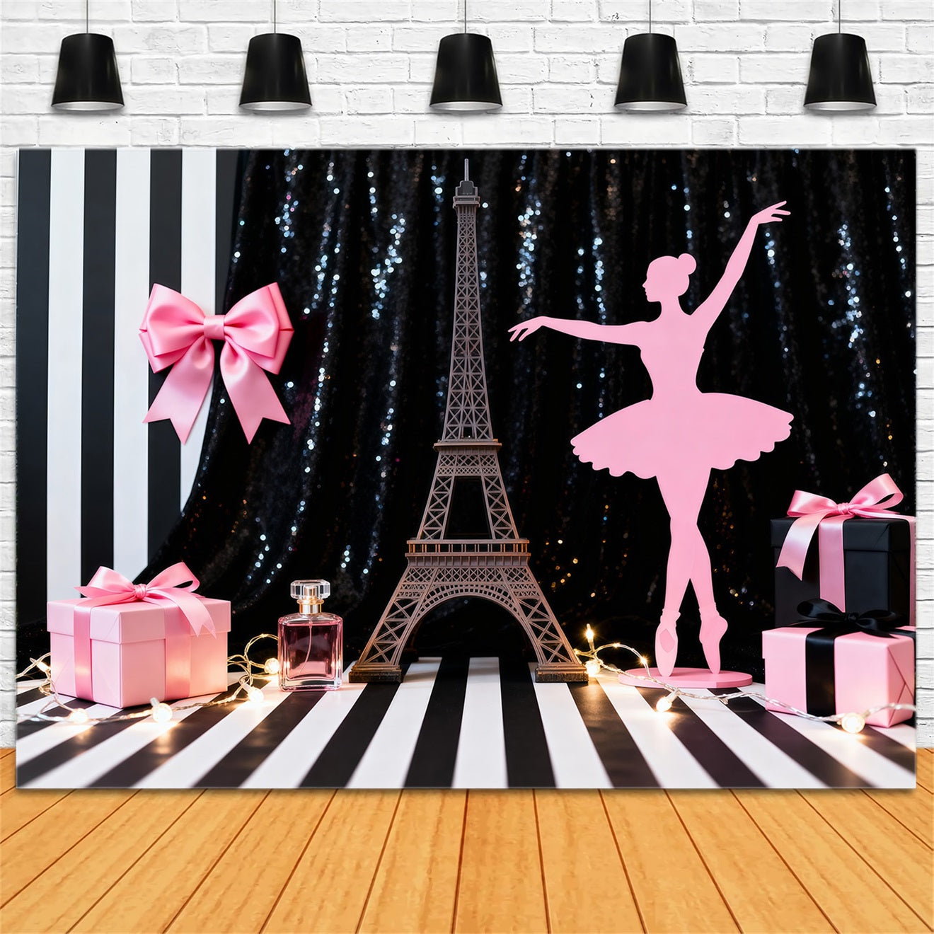 Eiffel Tower Paris Backdrop Chic Ballet Gift Showcase Paris Photo Booth Backdrop RR61-52