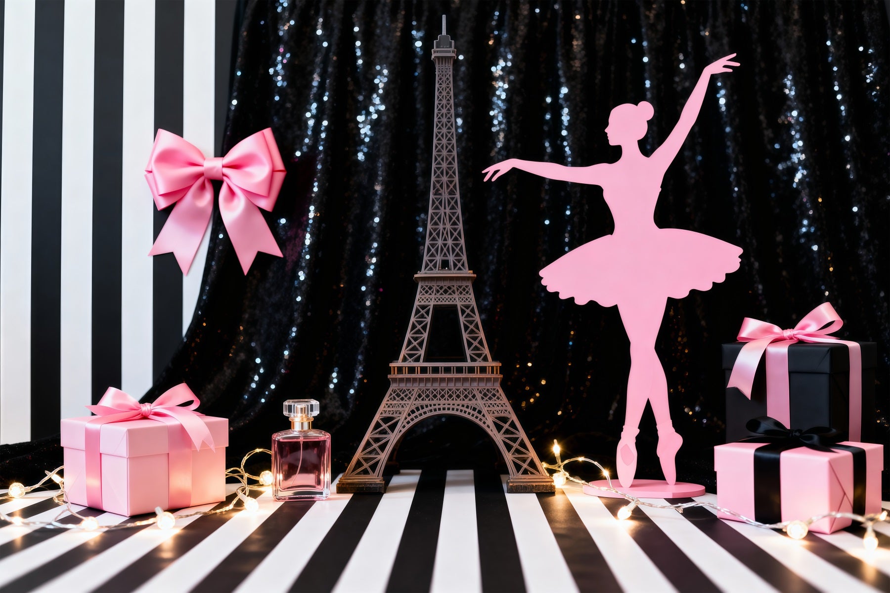 Eiffel Tower Paris Backdrop Chic Ballet Gift Showcase Paris Photo Booth Backdrop RR61-52