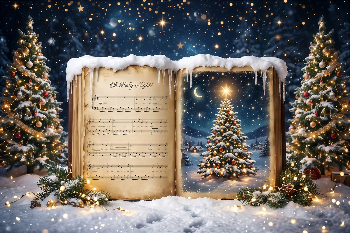 Christmas Photoshoot Backdrop Joy to the World Music a Christmas Carol Backdrop RR610-13