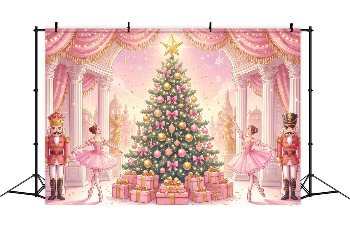 Nutcracker Photo Backdrop Pink Ballet Display Photography Backdrops Christmas RR610-164