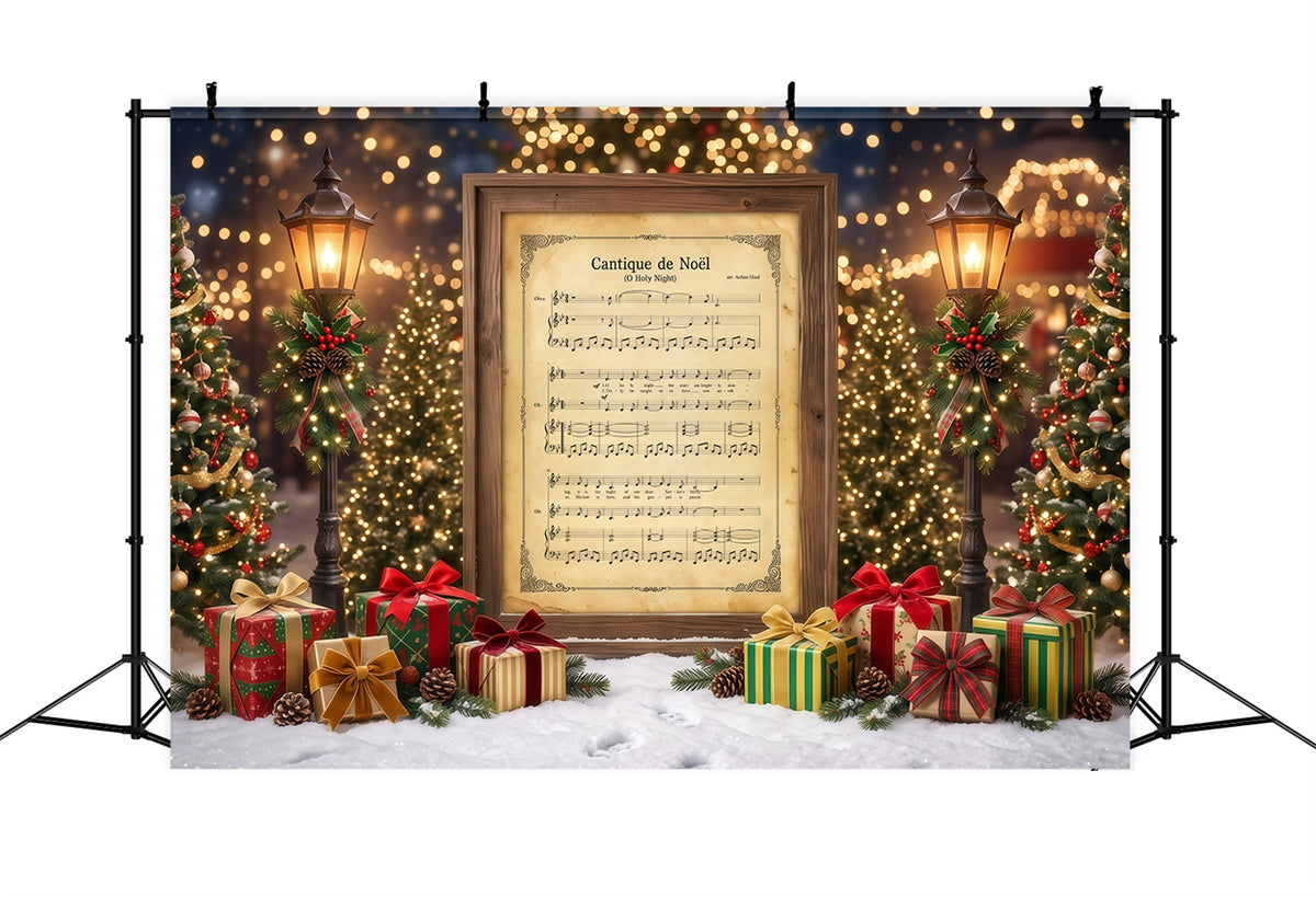 Christmas Sheet Music Backdrop Vintage Carol Music Display Fun Christmas Backdrop RR610-39