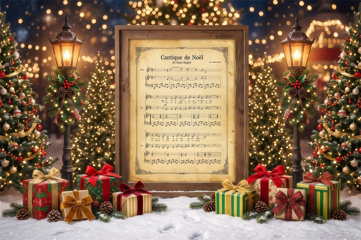 Christmas Sheet Music Backdrop Vintage Carol Music Display Fun Christmas Backdrop RR610-39