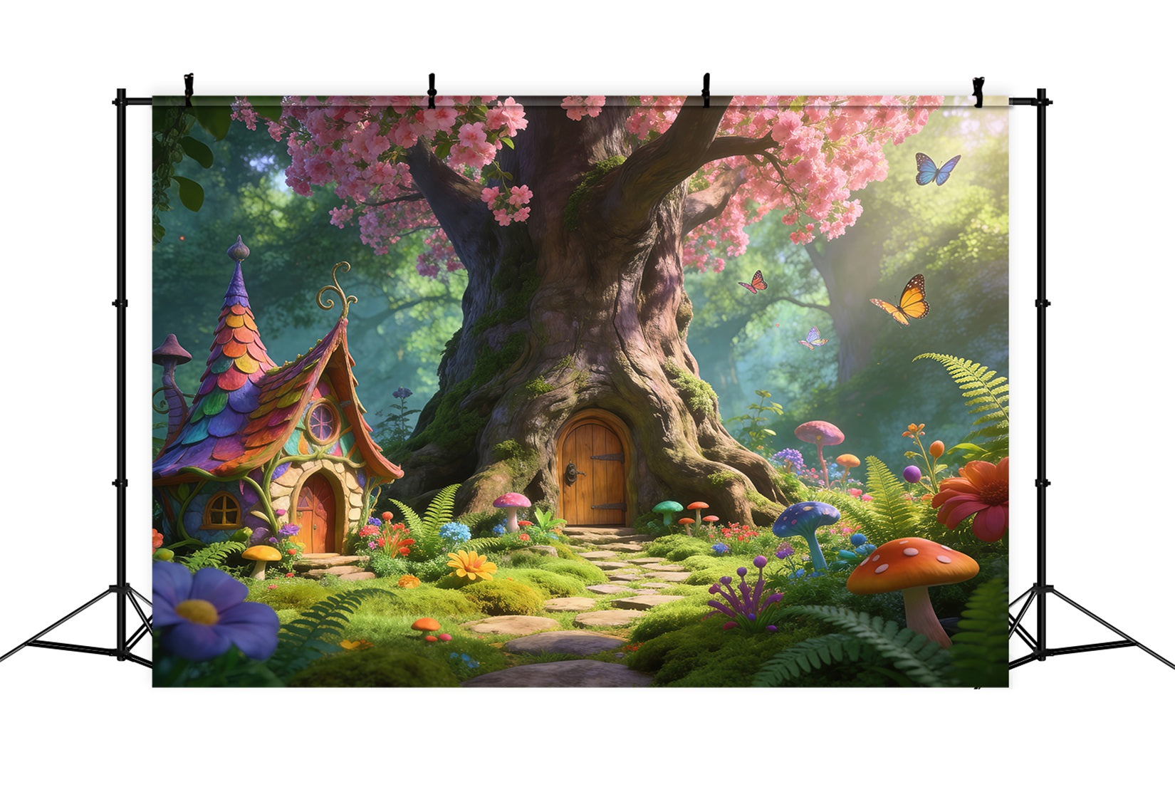 Cherry Blossom Backdrop Enchanted Pink Flower Tree Forest Spring Time Backdrop RR62-34