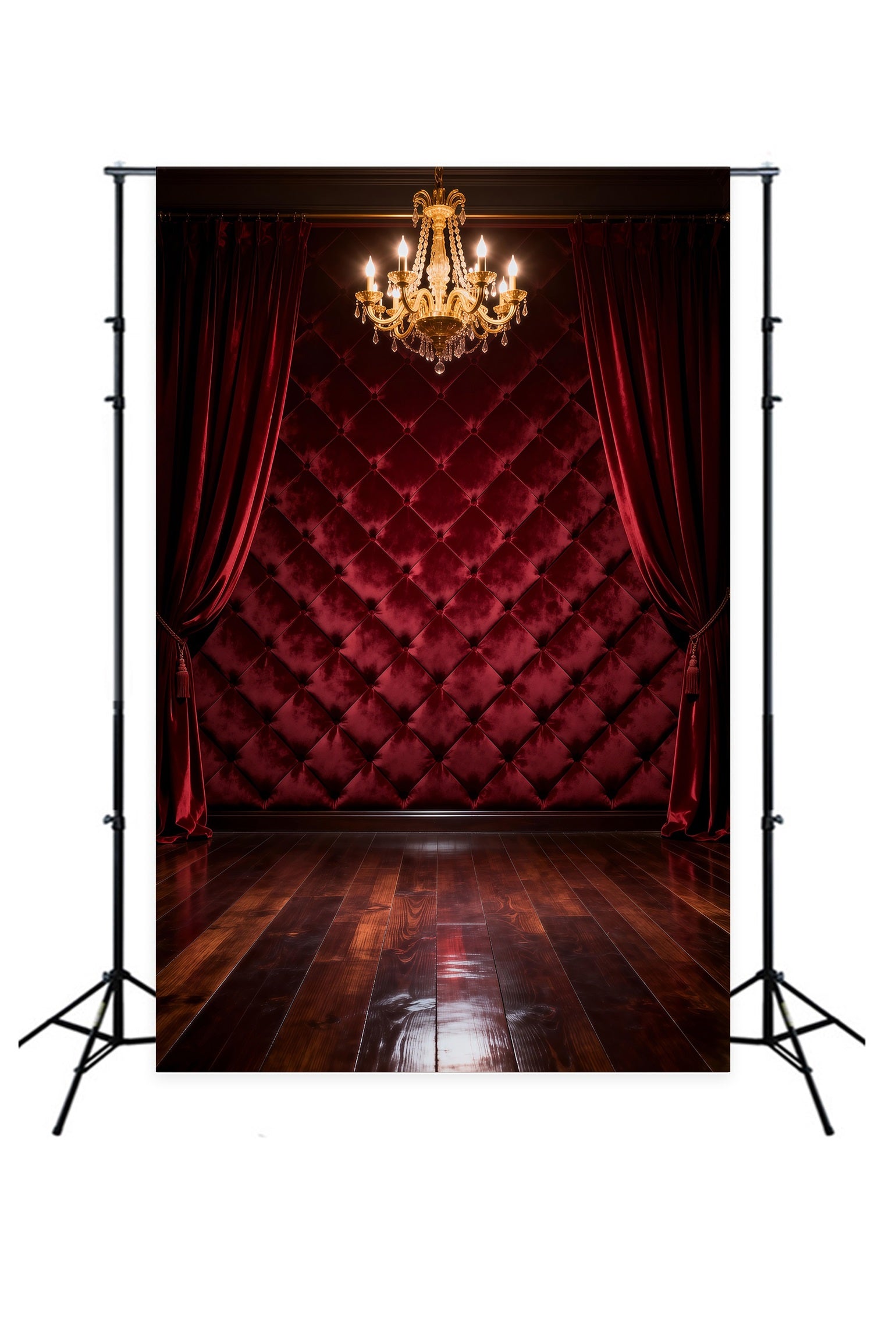 Boudoir Backdrop Burgundy Quilted Wall Drapes Vintage Photography Backdrop RR62-68