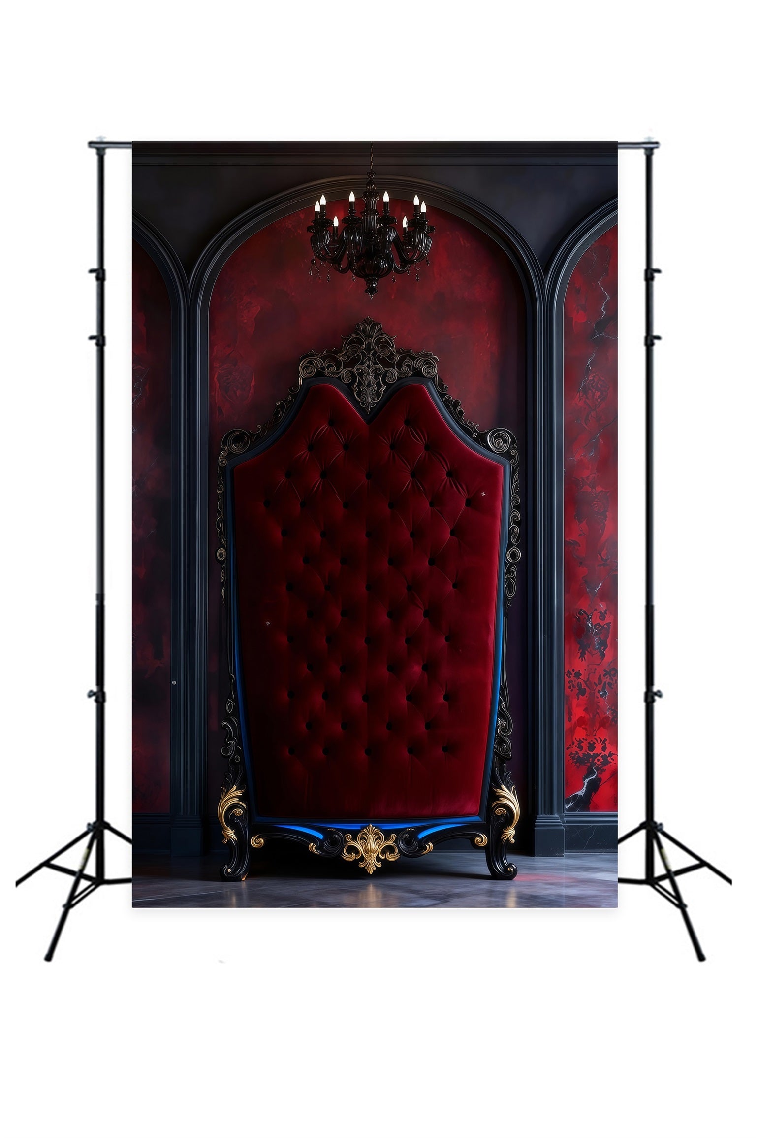 Boudoir Photography Backdrops Gothic Velvet Throne Arch Vintage Wall Backdrop RR62-69