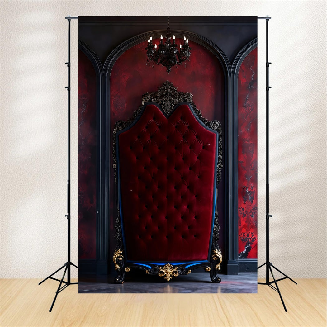 Boudoir Photography Backdrops Gothic Velvet Throne Arch Vintage Wall Backdrop RR62-69