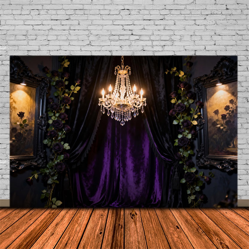 Boudoir Backdrop Ideas Dark Romance Crystal Curtain Antique Photo Backdrop RR62-70