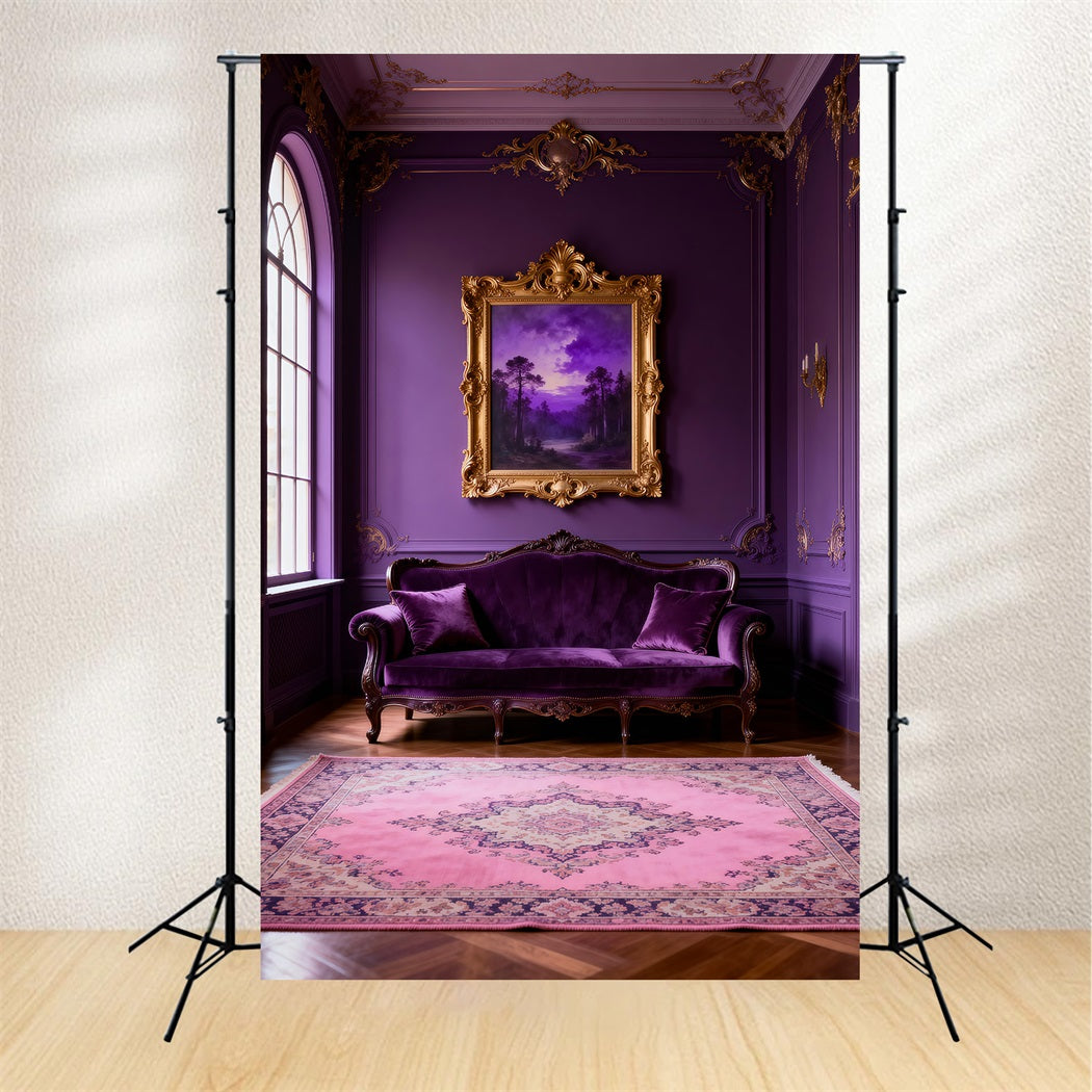 Backdrops For Boudoir Photography Royal Amethyst Velvet Lounge Retro Backdrop RR62-71