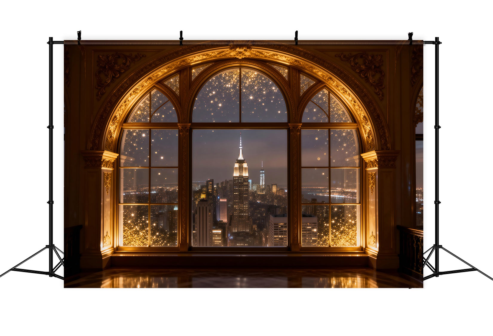 Backdrops for Boudoir Gilded Arched City Glow Boudoir Photo Backdrops RR62-82