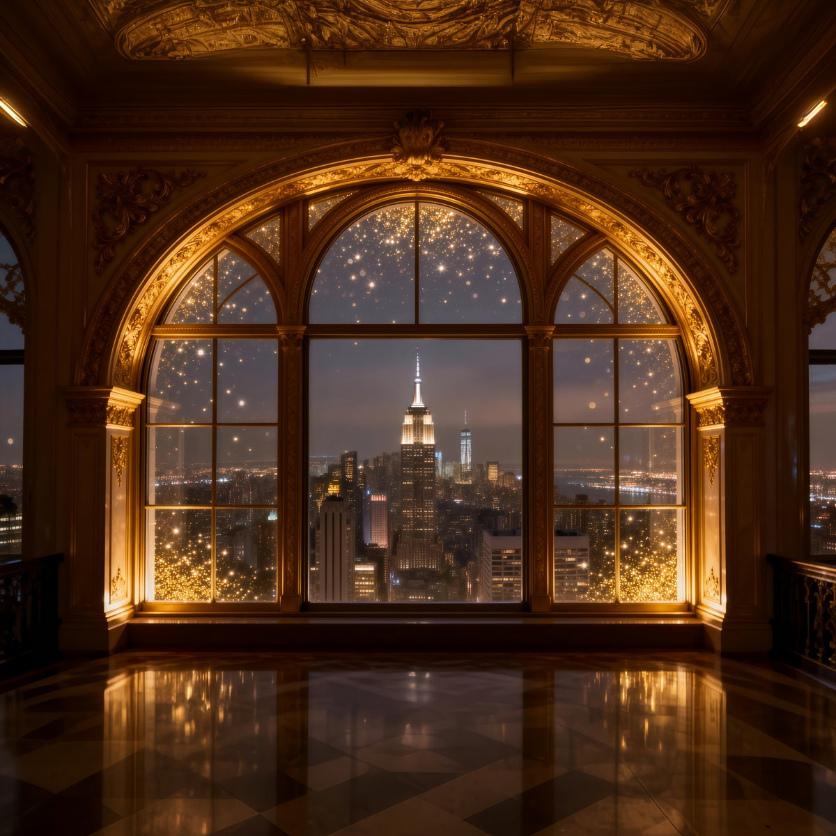 Backdrops for Boudoir Gilded Arched City Glow Boudoir Photo Backdrops RR62-82