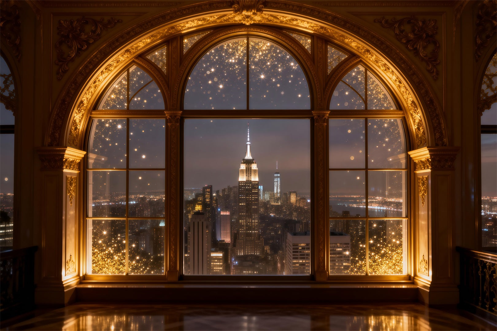 Backdrops for Boudoir Gilded Arched City Glow Boudoir Photo Backdrops RR62-82