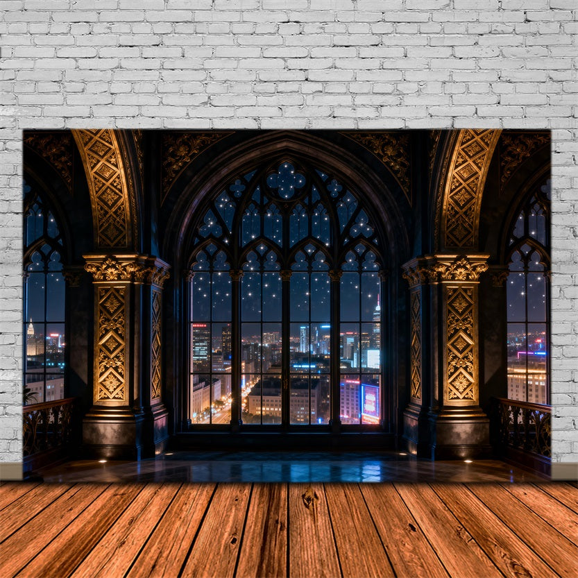 Boudoir Backdrops Gothic Citylight Cathedral Window Backdrops for Boudoir RR62-83