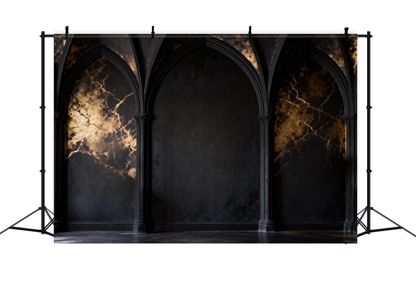 Boudoir Backdrop Ideas Black Marble Gold Vein Arches Vintage Wall Backdrop RR62-84