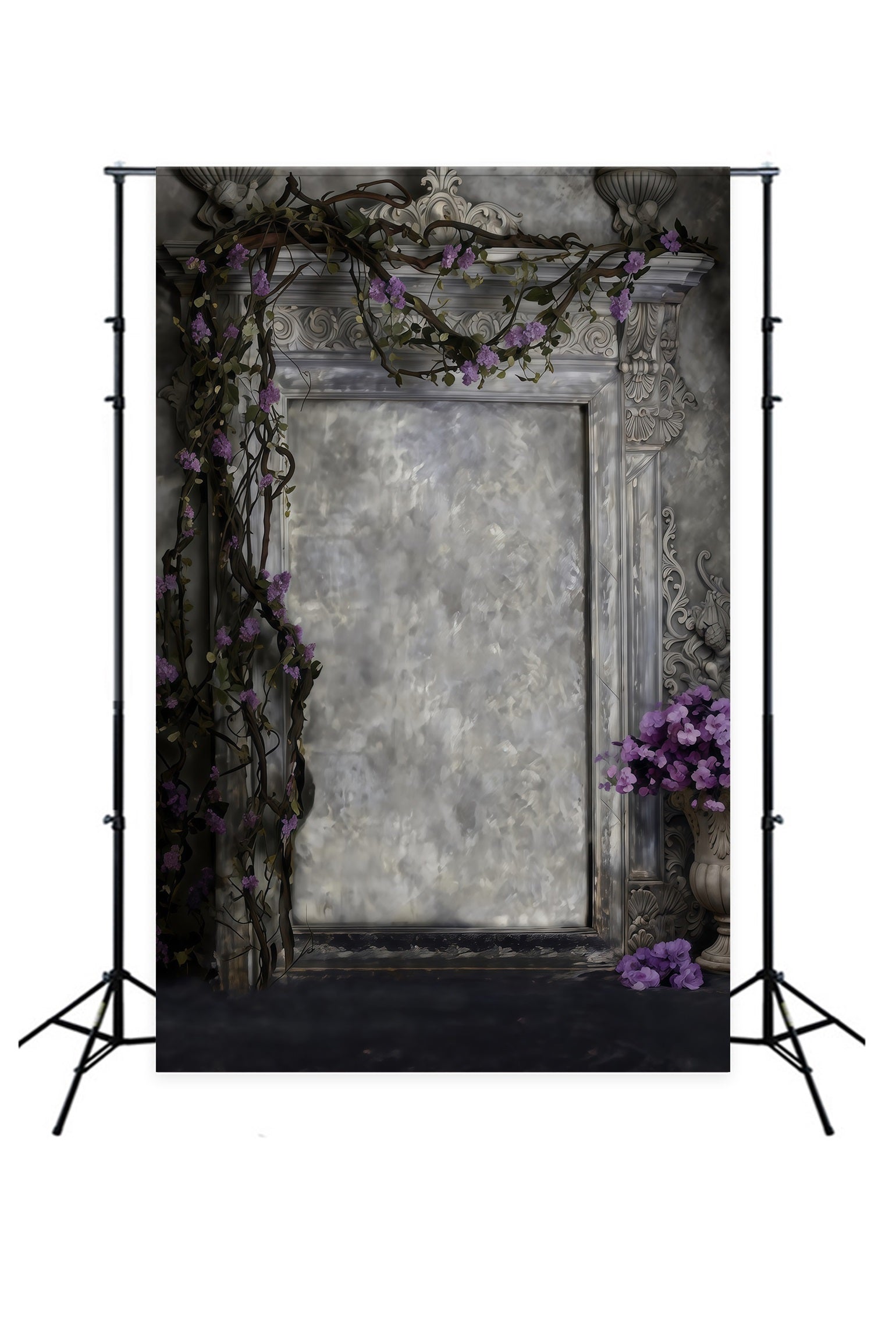 Boudoir Backdrops Ivy Carved Stone Classical Archway Antique Photography Backdrops RR62-89