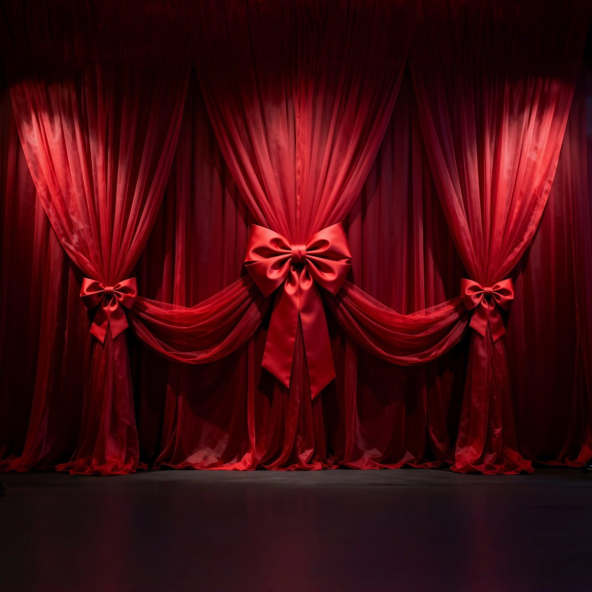 Boudoir Photography Backdrops Crimson Velvet Bowed Drapery Classic Photo Backdrop RR62-91