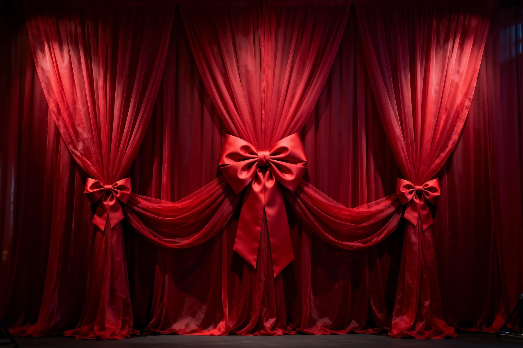 Boudoir Photography Backdrops Crimson Velvet Bowed Drapery Classic Photo Backdrop RR62-91