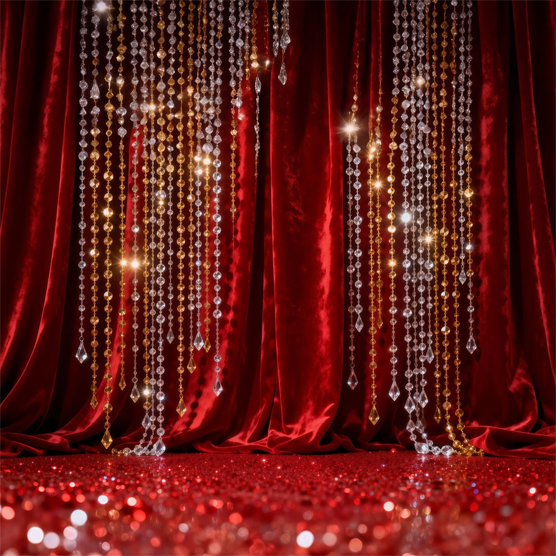 Boudoir Backdrops Crimson Crystal Curtain Sparkle Boudoir Photo Backdrops RR62-99