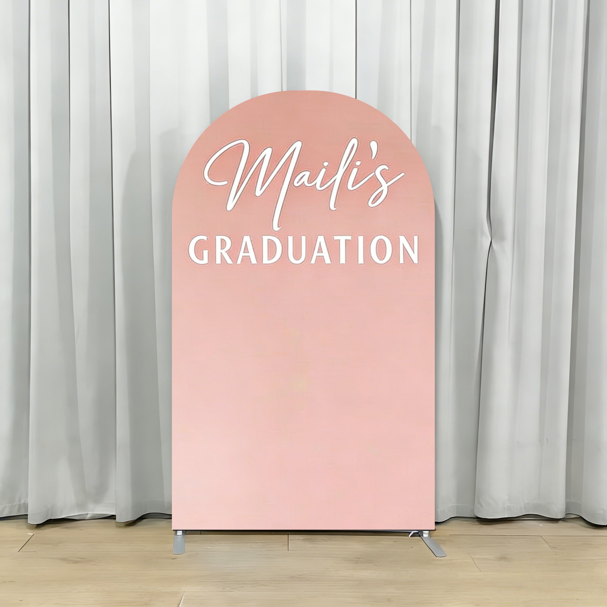 Senior Photo Arch Backdrop Pink White Custom Design Senior Graduation Arch Backdrop RR64-5