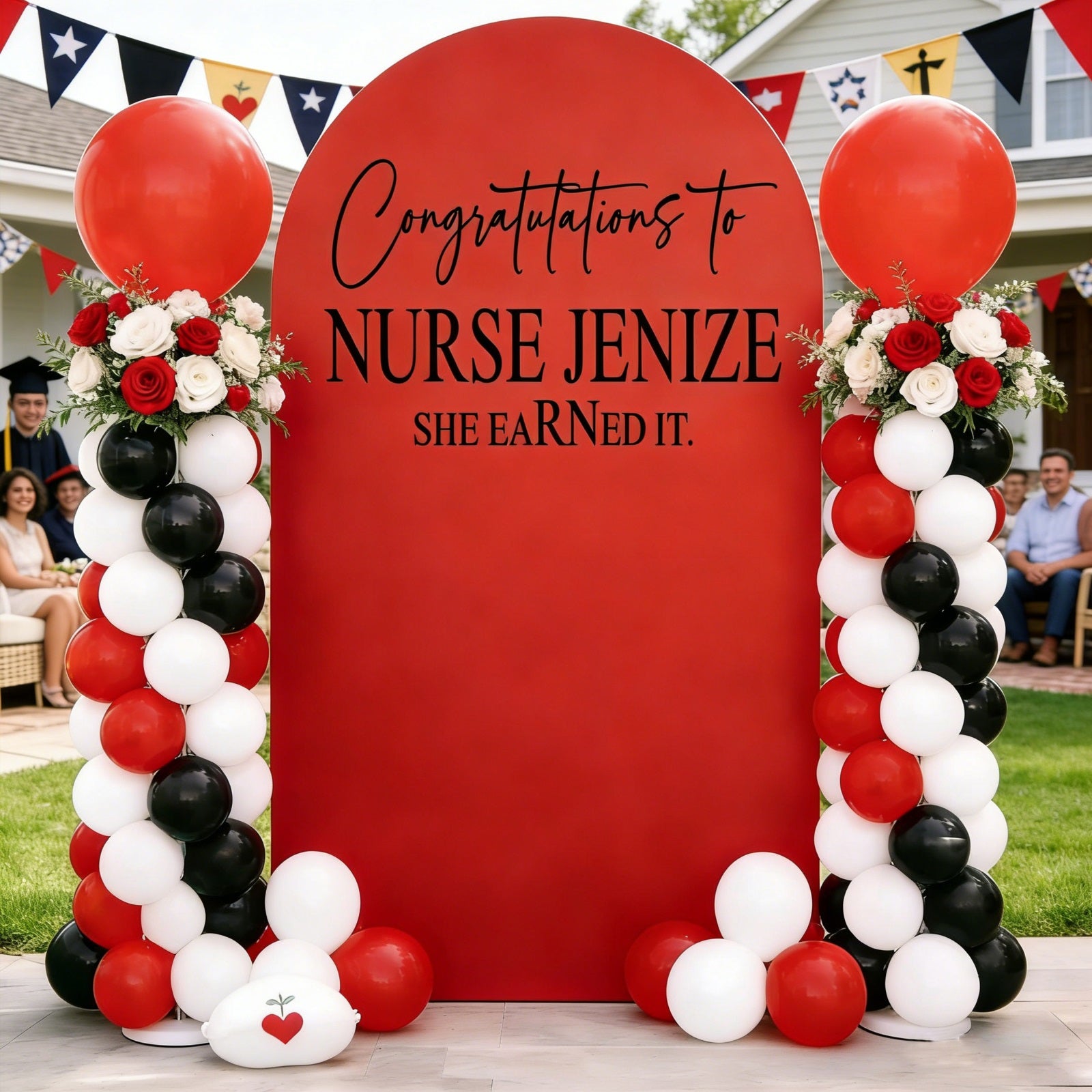 Graduation Arch Backdrop For Party Red Arch Party Drcoration Graduation Party Arch Backdrop RR64-9