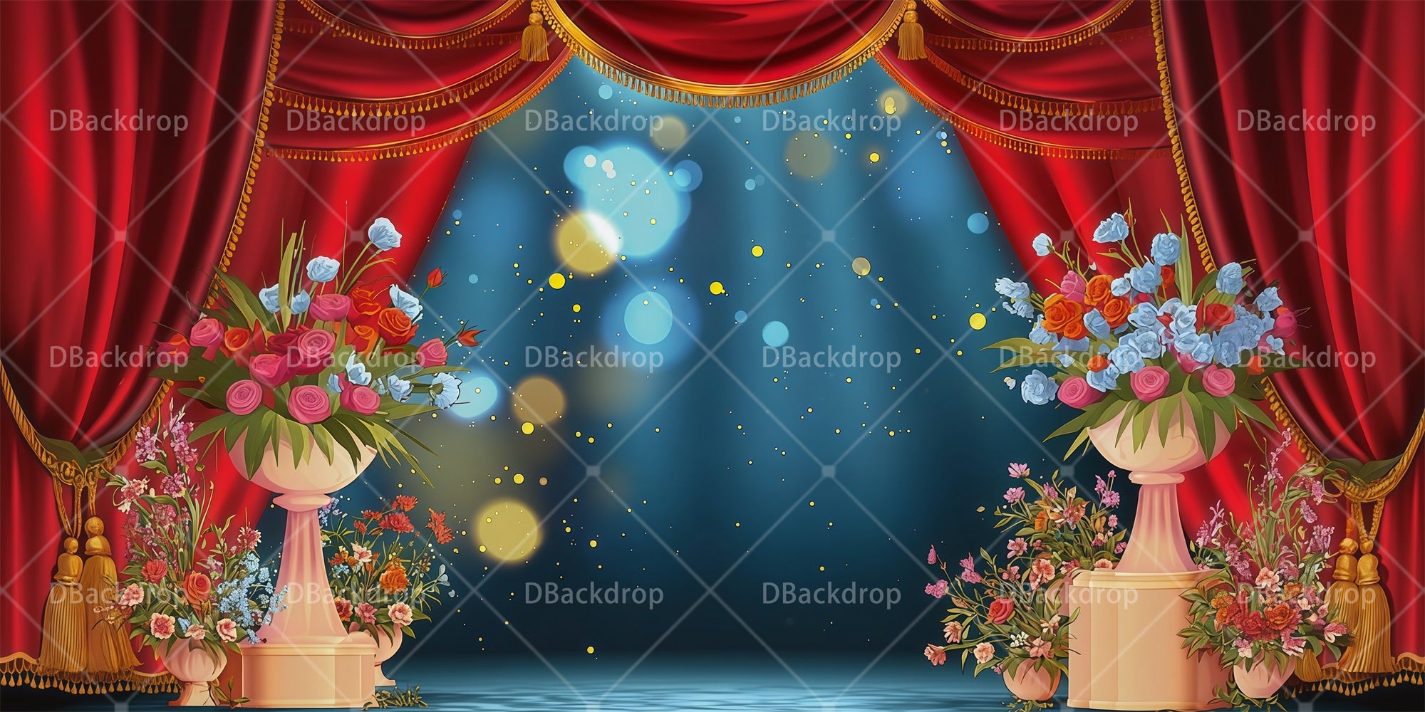 Dance Recital Backdrop Celebration Curtains Theater Stage Backdrop RR65-T114