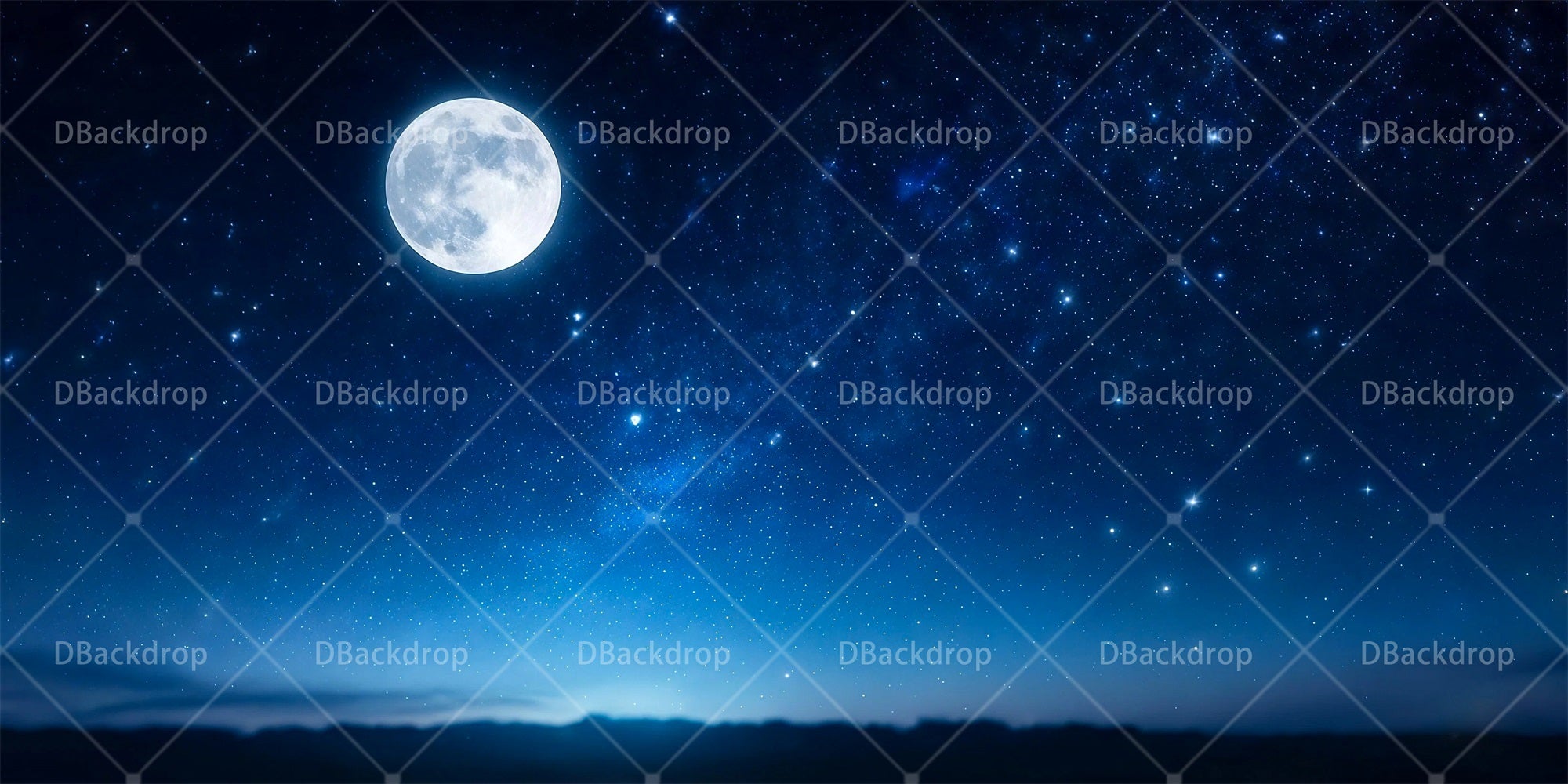 Backdrop For Theater Play Night Sky with Moon Scenic Backdrops RR65-T62