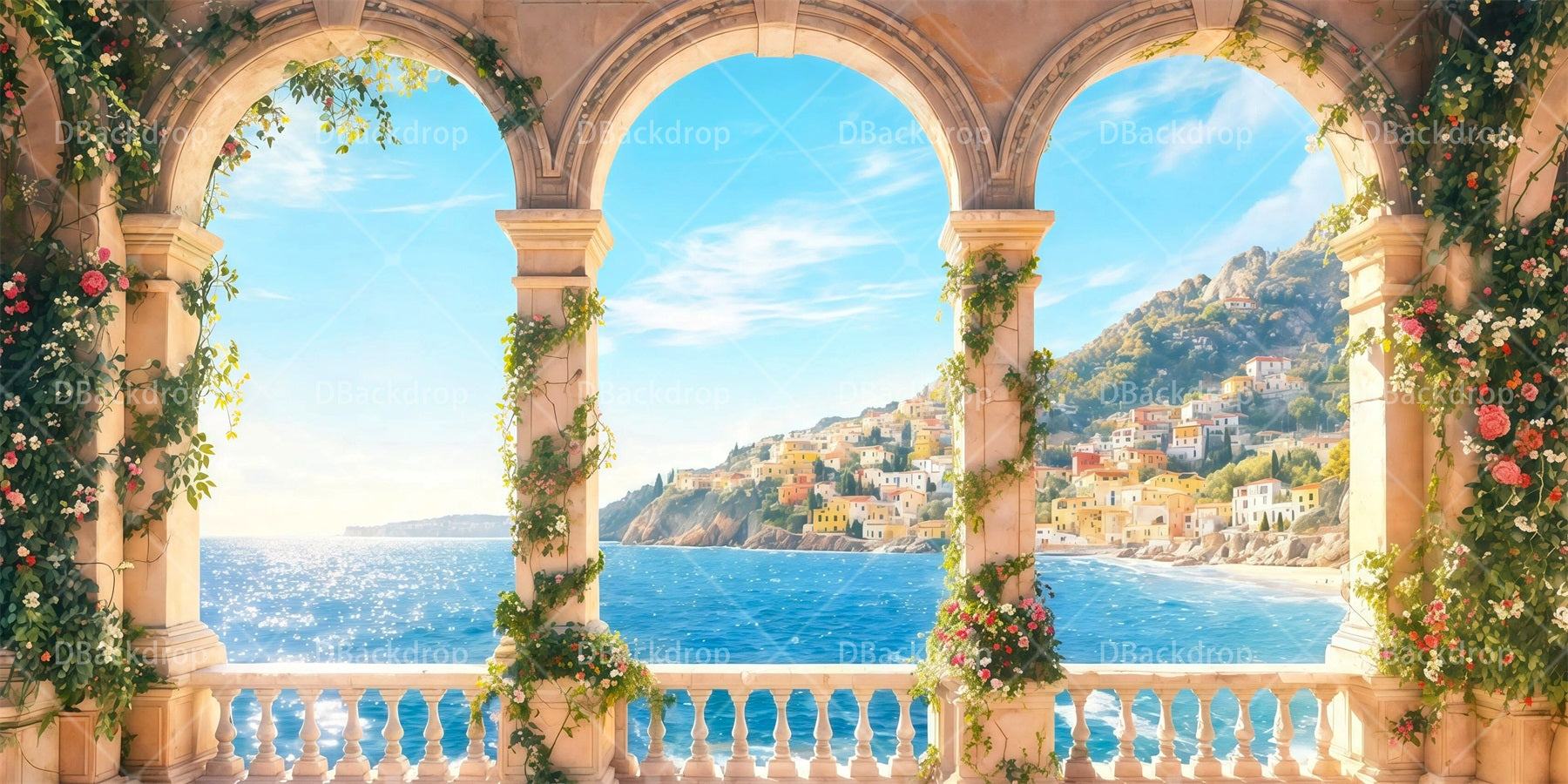 Professional Stage Backdrops Ocean Arches Scenic Backdrops RR65-T71
