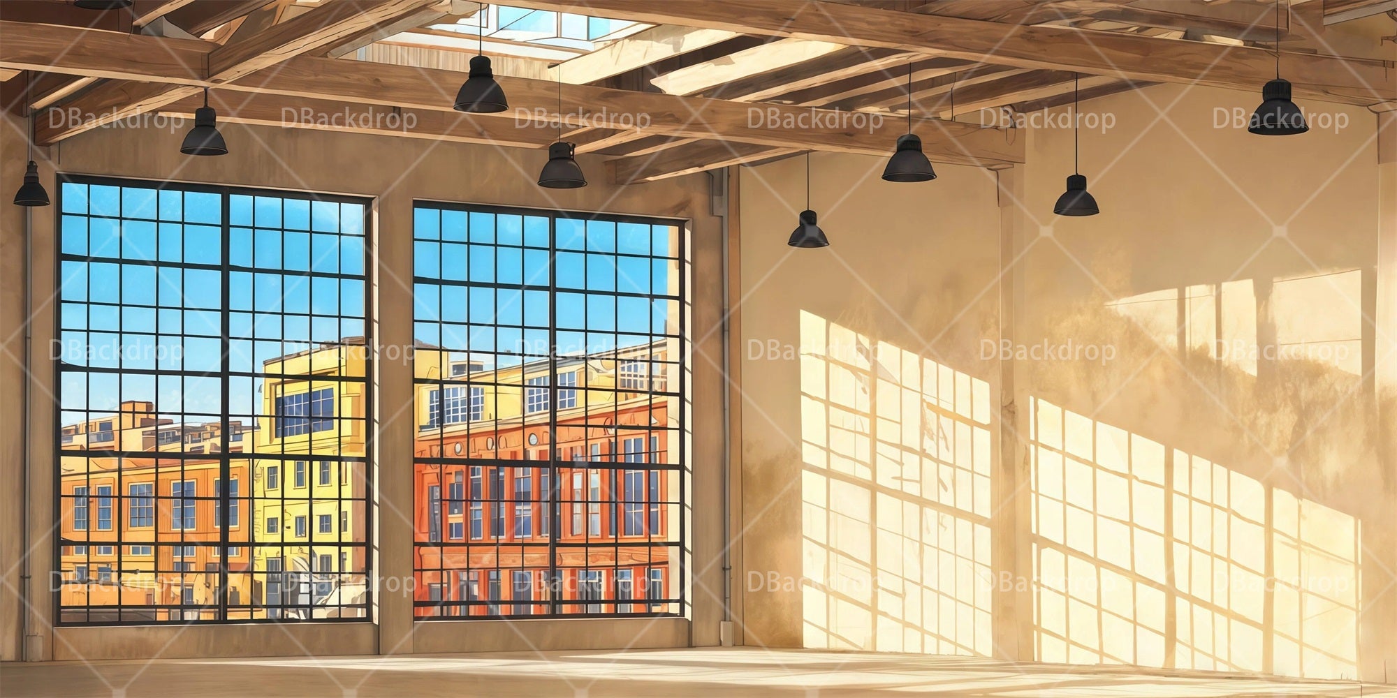 Theater Stage Backdrops Warehouse Interior Performance Backdrop RR65-T89