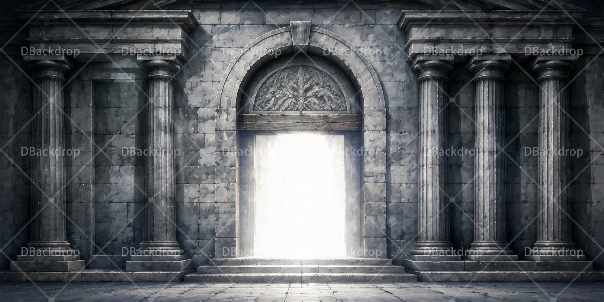 Stone Wall Backdrop Medieval Architecture VBS Backdrops RR65-T9