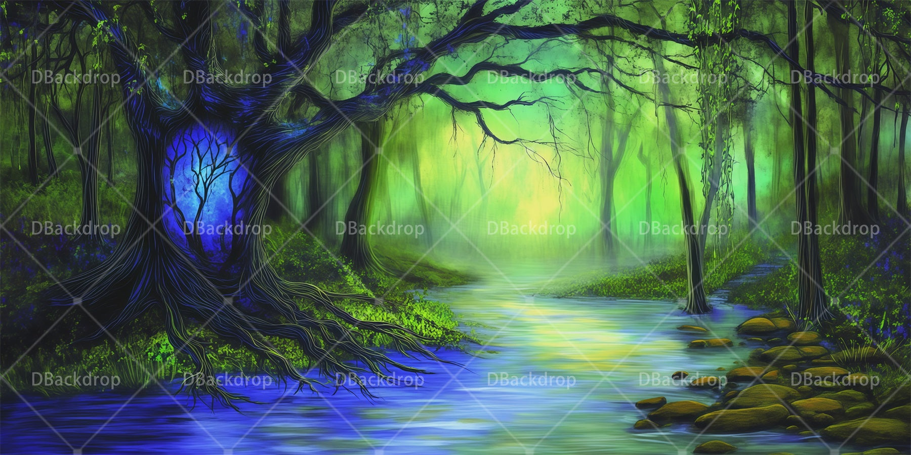 School Play Backdrops Whimsical Swamp Forest Stage Backdrop RR65-T99