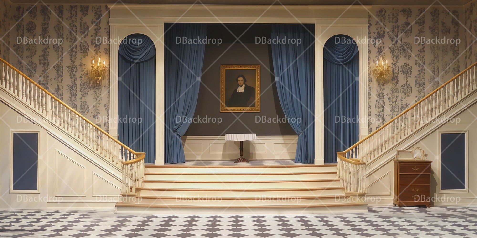 Performance Backdrops Grand Staircase School Play Backdrops RR66-T43