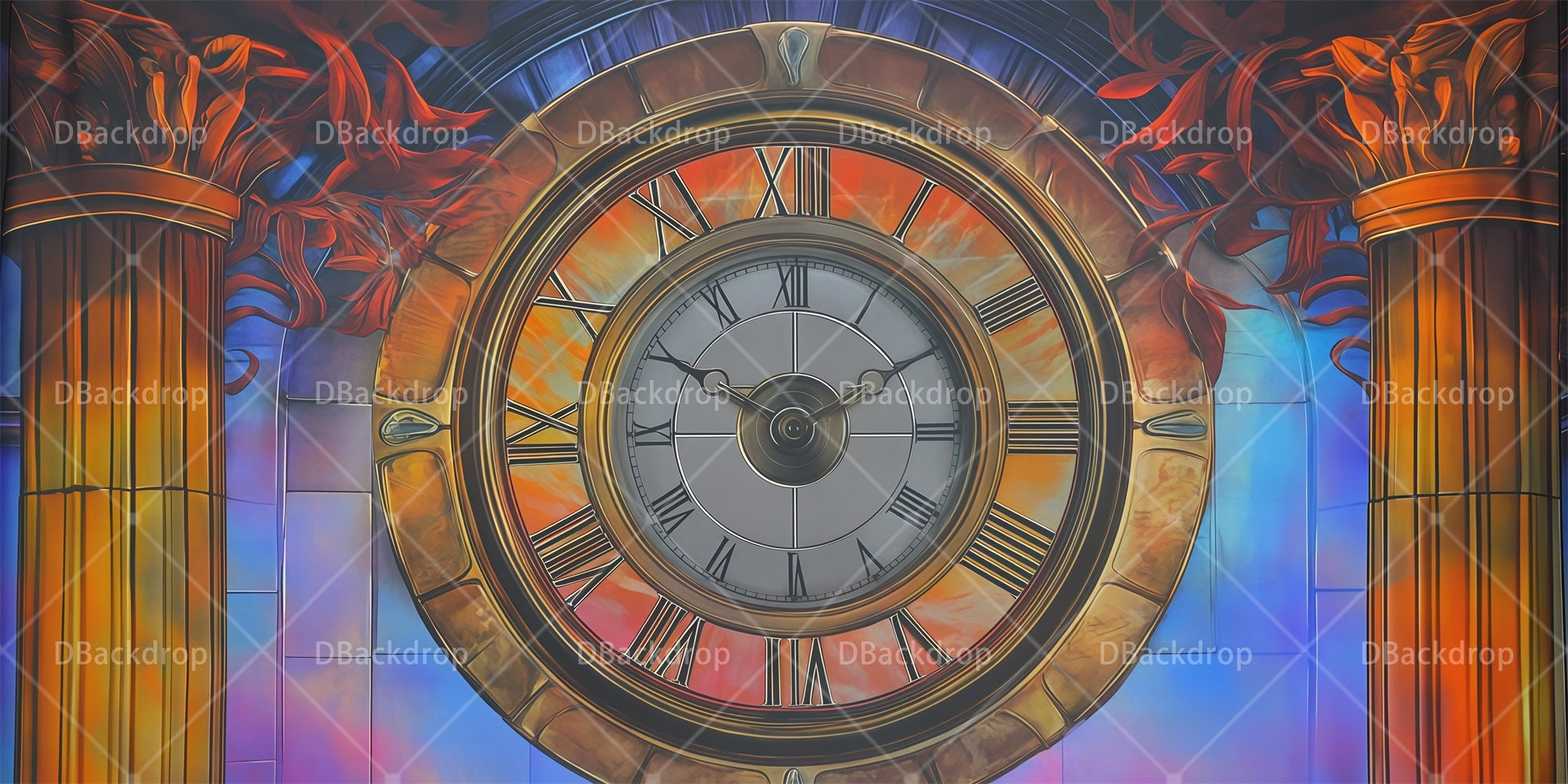 Backdrop Theater Retro Clock Professional Stage Backdrops RR66-T5