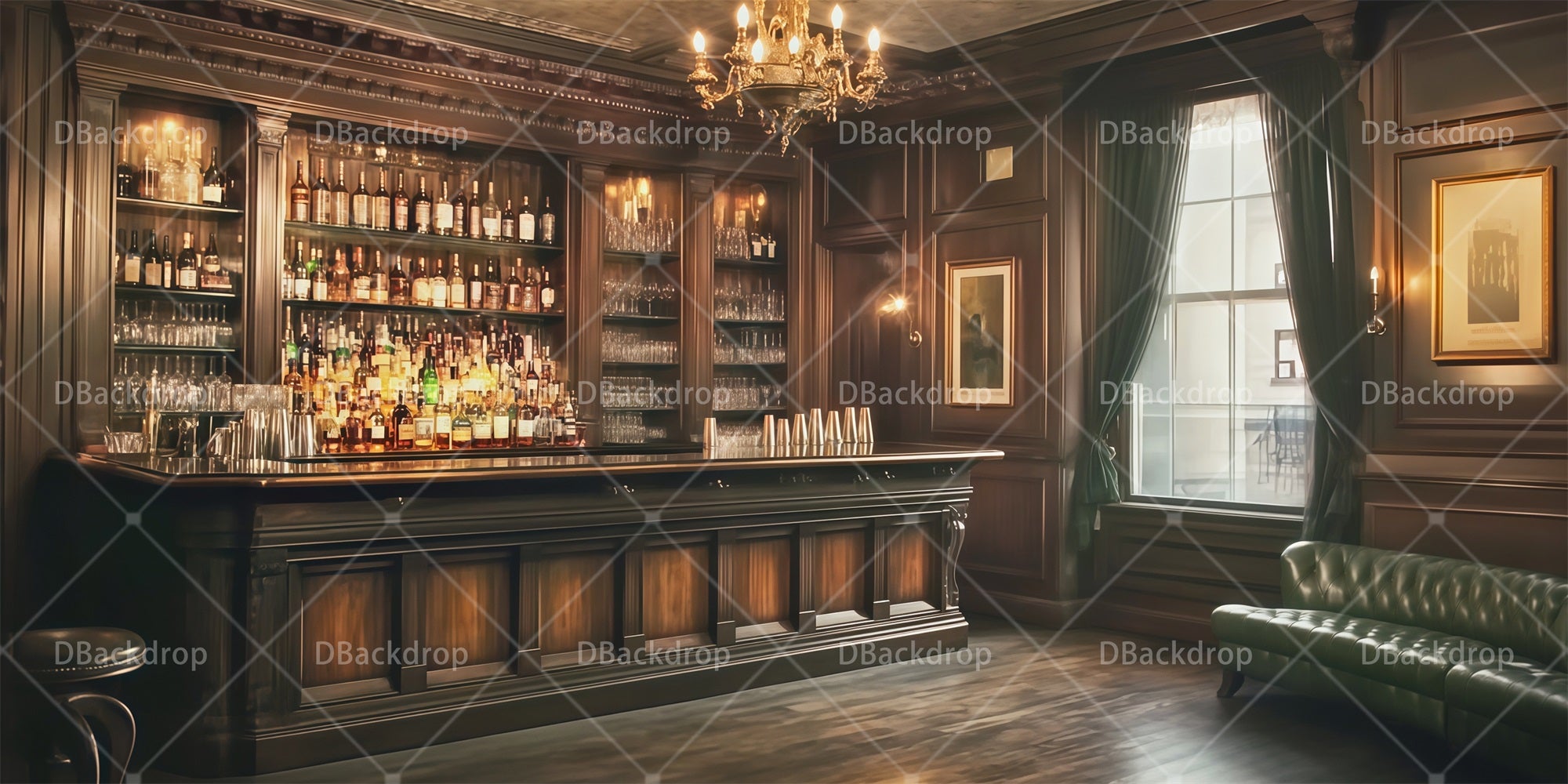 Movie Theater Backdrop Retro Bar Professional Stage Backdrops RR66-T53
